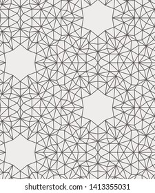 Micro Triangle Geometric Simple Line Art Deco, Brown and Cream, Black and White Shapes Tiles Mosaic Mesh Surface Seamless Repeat Vector Pattern. 
