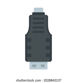 Micro usb adapter icon. Flat illustration of micro usb adapter vector icon isolated on white background