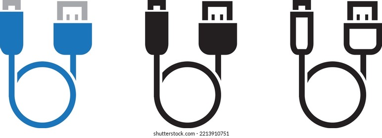 Micro USB cable icon , vector illustration