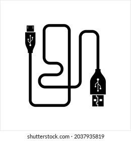 Cable Micro Usb, Ilustración De Arte Del Vector De Cable Usb
