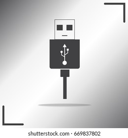 Micro USB cables icon isolated on background, Usb symbols,