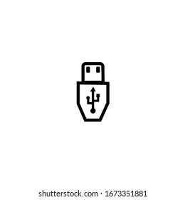 Micro USB cables simple flat icons Connectors and sockets for PC and mobile devices.