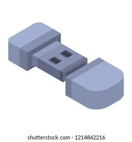Micro usb flash icon. Isometric of micro usb flash vector icon for web design isolated on white background
