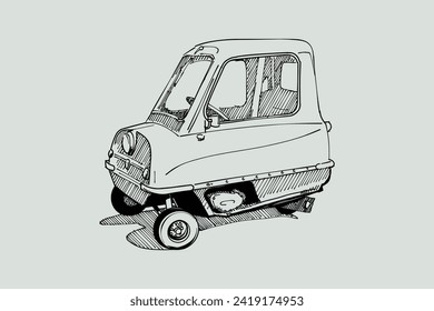 Micro vehicle outline vector image. Vehicle art.