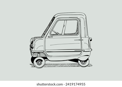 Micro vehicle outline vector image. Vehicle art.