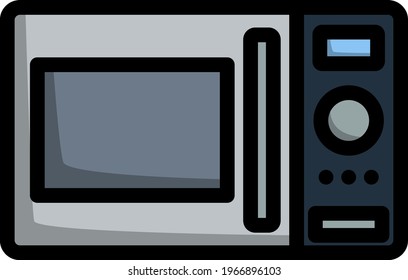 Micro Wave Oven Icon. Editable Bold Outline With Color Fill Design. Vector Illustration.