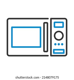 Micro Wave Oven Icon. Editable Bold Outline With Color Fill Design. Vector Illustration.