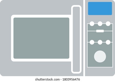 Micro Wave Oven Icon. Flat Color Design. Vector Illustration.