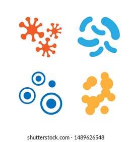 Microbe, bacteria and virus. Vector design elements.