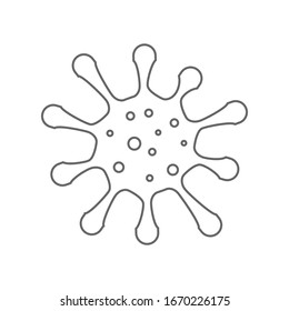 Microbe, bacterium icon, virus icon in glyph style, corona virus, outline vector illustration isolated on white