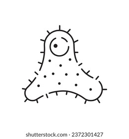 Microbe and bacterium line icon