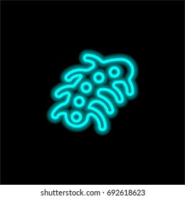 Microbe blue glowing neon ui ux icon. Glowing sign logo vector
