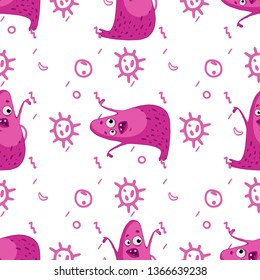 Microbe character/ monster character pattern vector