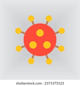 microbe, colored bacteria icon symbol vector illustration