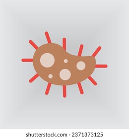 microbe, colored bacteria icon symbol vector illustration