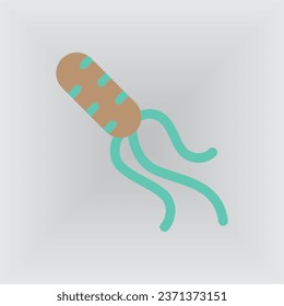 microbio, símbolo de icono de bacterias coloreadas ilustración vectorial