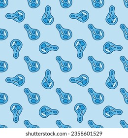Microbe concept blue seamless pattern - vector Biology background