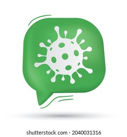 Mikrobe, Corona, Bakterien und Coronavirus-Vektorgrafik in Sprachblase - Modernes Design