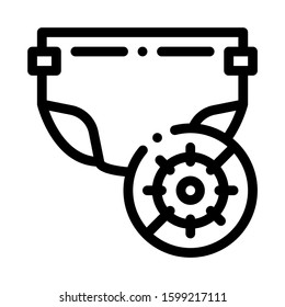Microbe Diaper Icon Vector. Outline Smelly Diaper Sign. Isolated Contour Symbol Illustration