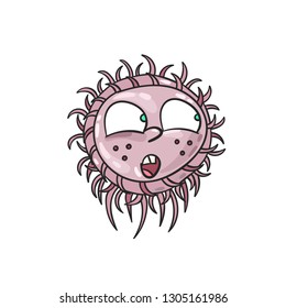 Microbe doodle. Virus sketch. Bacteria. Allergen. Disease. Parasite. Unicellular organism.