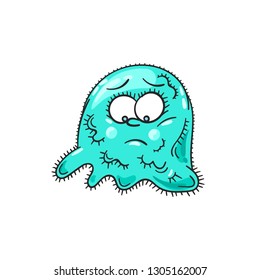 Microbe doodle. Virus sketch. Bacteria. Allergen. Disease. Parasite. Unicellular organism.