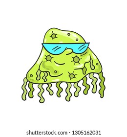 Microbe doodle. Virus sketch. Bacteria. Allergen. Disease. Parasite. Unicellular organism.