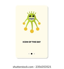 Microbe flat icon  Cartoon character and face  spider isolated sign  Illness  bacillus  bacteria concept  Vector illustration symbol elements for web design