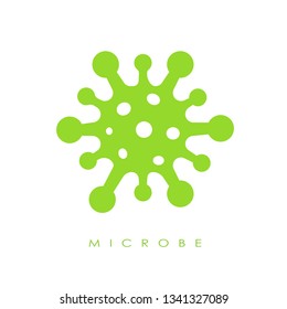 Microbe green icon isolated on white background