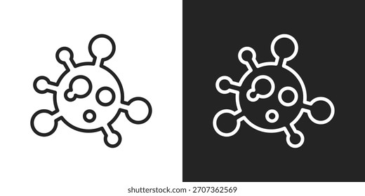 Mikrobe-Symbol in schwarz-weißem Umrissstil