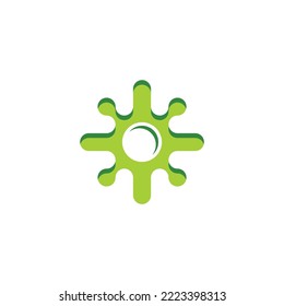 microbe icon green micro germ logo