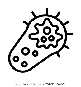 Microbe icon illustration in line style. Perfect for website mobile app presentation. Suitable for any user interface and user experience