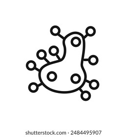 Microbe icon linear vector graphics sign