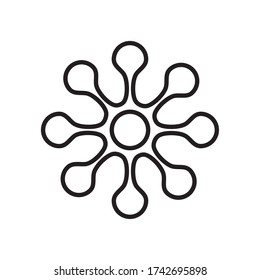 microbe icon over white background, line style, vector illustration