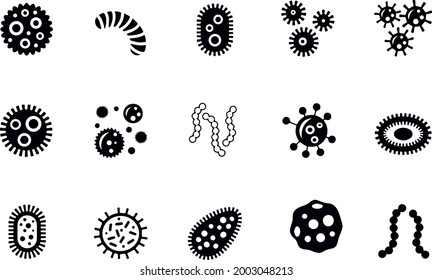 Microbe icon set vector design 