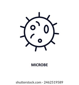 Mikroben-Symbol. Mikrobensymbol mit dünner Linie aus der medizinischen Kollektion. Umriss-Vektorgrafik isoliert auf weißem Hintergrund. Editierbares Mikrobensymbol kann Web und mobil verwendet werden