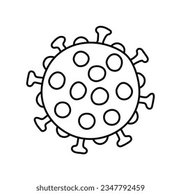 microbe line icon isolated on white background, black icon on modern outline style, simple vector illustration, flat style
