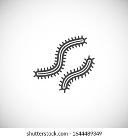Icono relacionado con Microbe en segundo plano para diseño gráfico y web. Símbolo de concepto de ilustración creativa para aplicación web o móvil.