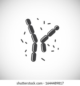 Mikrobenverwandtes Symbol auf dem Hintergrund für Grafik und Web-Design. Symbol für kreatives Illustrationskonzept für Web- oder mobile App.