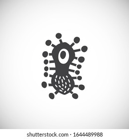 Icono relacionado con Microbe en segundo plano para diseño gráfico y web. Símbolo de concepto de ilustración creativa para aplicación web o móvil.