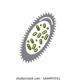 Microbe related icon on background for graphic and web design. Creative illustration concept symbol for web or mobile app.