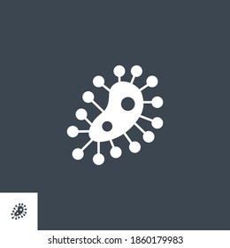 Microbe related vector glyph icon. Isolated on black background. Vector illustration.