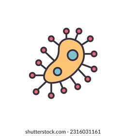 Microbe related vector line icon. Isolated on white background. Vector illustration. Editable stroke