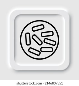 Microbe simple icon. Flat design. Neumorphism design.ai