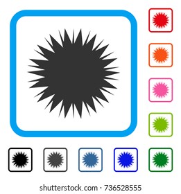 Microbe Spore icon. Flat grey pictogram symbol in a light blue rounded frame. Black, gray, green, blue, red, orange color additional versions of Microbe Spore vector.