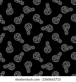 Microbe vector concept outline dark seamless pattern