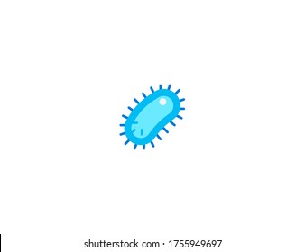 Microbe Vector Flat Icon. Virus Cell, Microorganism, Germ Icon. Isolated Bacteria Emoji Illustration 