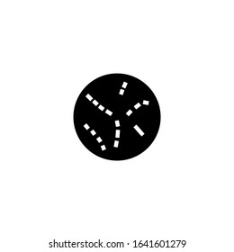 Microbe vector icon  in black flat shape design isolated on white background