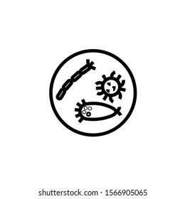 Microbes. Agar Plate With Bacterial Colonies Line Icon, Outline Vector Logo Illustration, Linear Pictogram Isolated On White