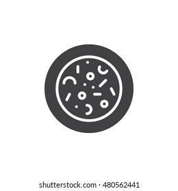 Microbes. Agar Plate With Bacterial Colonies Icon Vector, Solid Logo Illustration, Pictogram Isolated On White