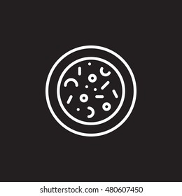 Microbes. Agar Plate With Bacterial Colonies Line Icon, Outline Vector Logo Illustration, Linear Pictogram Isolated On Black